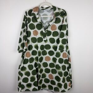 NOÉLINE Italy Polka Dot Cotton Shirt Dress Tunic XL